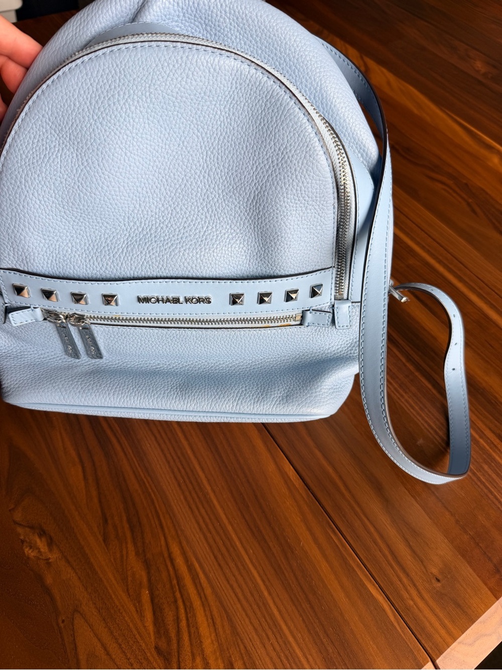 MICHAEL KORS Kenly Medium Studded Pebbled Leather Backpack